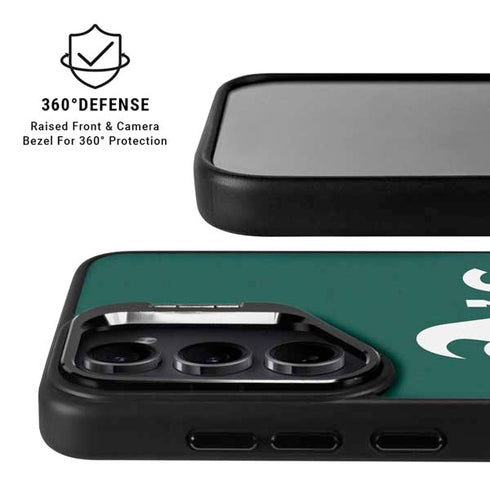 MLB Oakland Athletics - Solid Distressed Galaxy S24 Ultra Kickstand Case