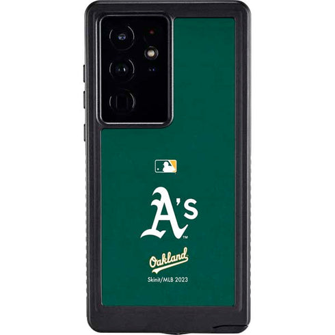 MLB Oakland Athletics - Solid Distressed Galaxy S24 Ultra Waterproof Case