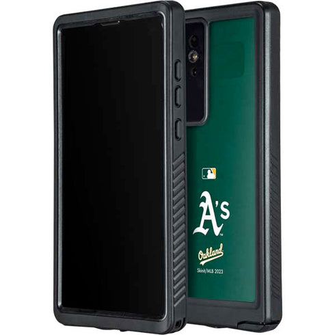 MLB Oakland Athletics - Solid Distressed Galaxy S24 Ultra Waterproof Case