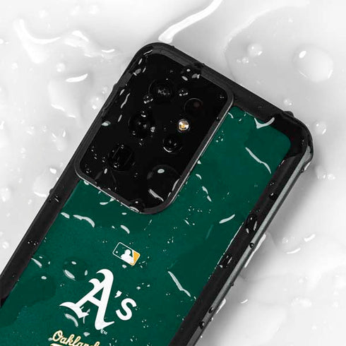 MLB Oakland Athletics - Solid Distressed Galaxy S24 Ultra Waterproof Case