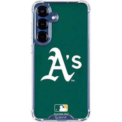 MLB Oakland Athletics - Solid Distressed Galaxy S25 Plus Clear Case