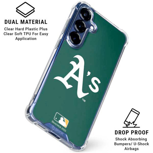 MLB Oakland Athletics - Solid Distressed Galaxy S25 Plus Clear Case