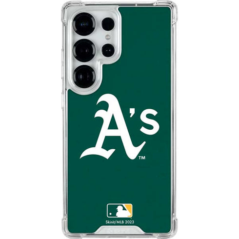 MLB Oakland Athletics - Solid Distressed Galaxy S25 Ultra Clear Case