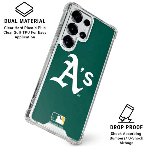 MLB Oakland Athletics - Solid Distressed Galaxy S25 Ultra Clear Case