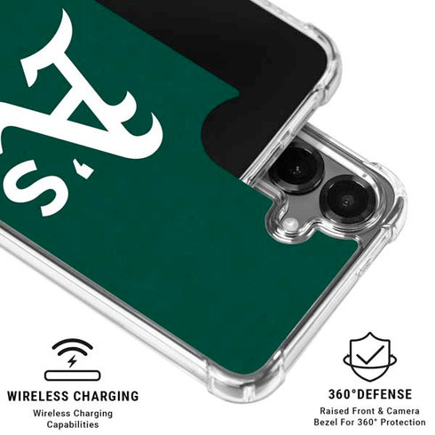 MLB Oakland Athletics - Solid Distressed Galaxy S26 Clear Case