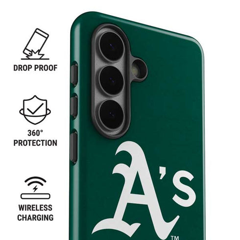 MLB Oakland Athletics - Solid Distressed Galaxy S26 Impact Case