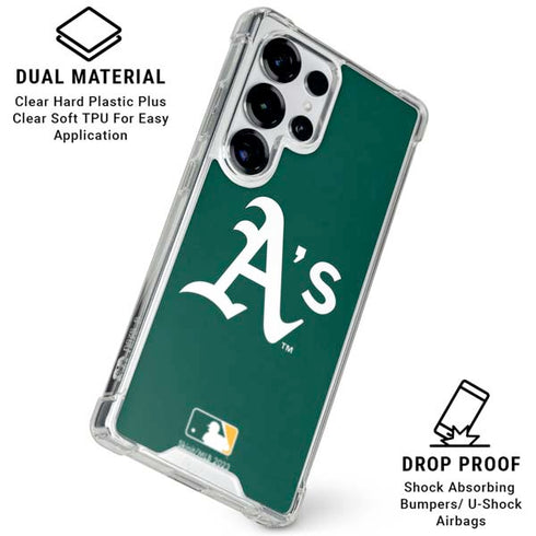 MLB Oakland Athletics - Solid Distressed Galaxy S26 Ultra Clear Case