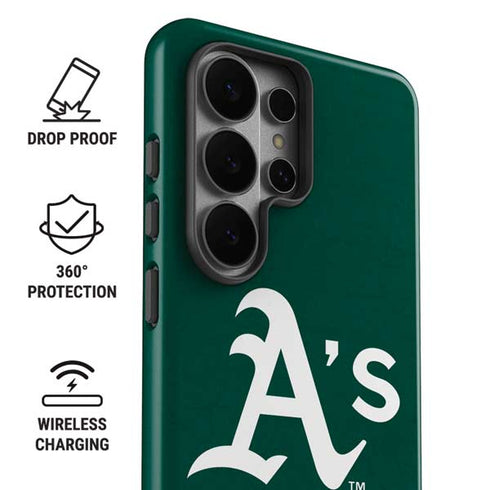 MLB Oakland Athletics - Solid Distressed Galaxy S26 Ultra Impact Case
