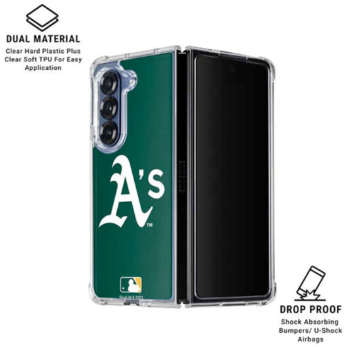MLB Oakland Athletics - Solid Distressed Galaxy Z Fold6 Clear Case