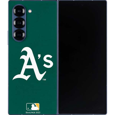 MLB Oakland Athletics - Solid Distressed Galaxy Z Fold6 Skin