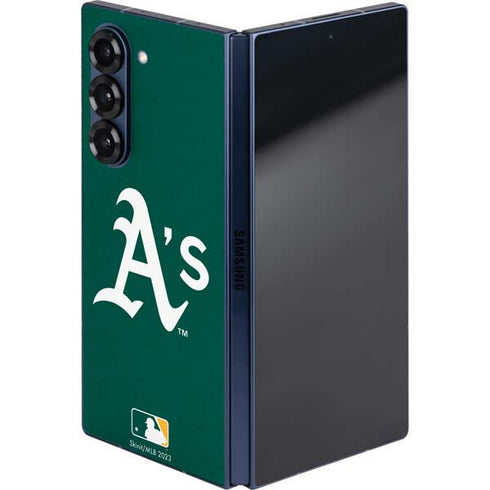 MLB Oakland Athletics - Solid Distressed Galaxy Z Fold6 Skin