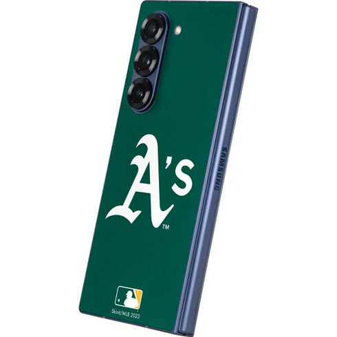 MLB Oakland Athletics - Solid Distressed Galaxy Z Fold6 Skin