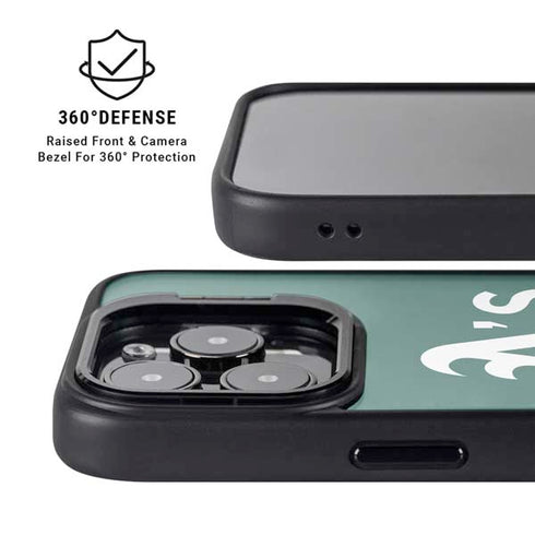 MLB Oakland Athletics - Solid Distressed iPhone 14 Pro Kickstand Case