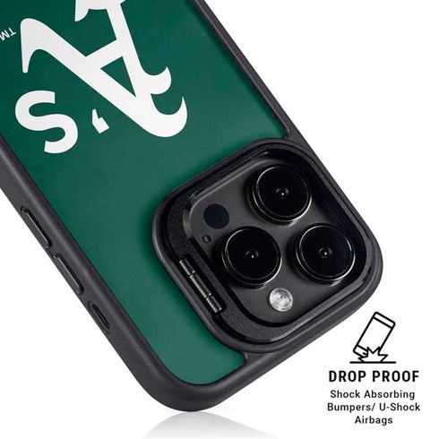 MLB Oakland Athletics - Solid Distressed iPhone 14 Pro Kickstand Case