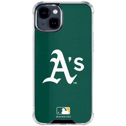 MLB Oakland Athletics - Solid Distressed iPhone 15 Clear Case