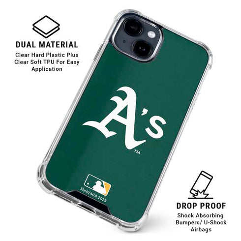 MLB Oakland Athletics - Solid Distressed iPhone 15 Clear Case