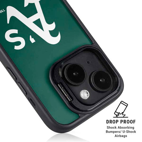 MLB Oakland Athletics - Solid Distressed iPhone 15 Plus Kickstand Case