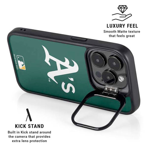 MLB Oakland Athletics - Solid Distressed iPhone 15 Pro Kickstand Case