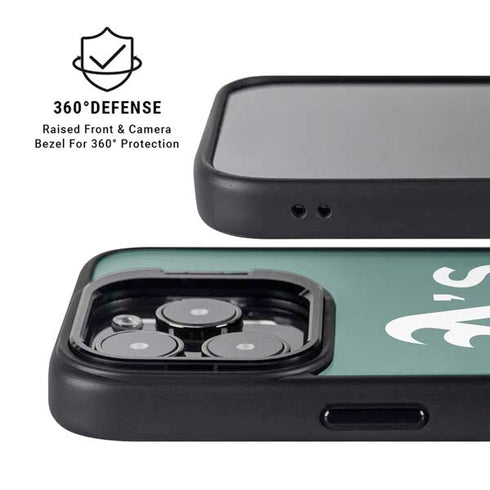 MLB Oakland Athletics - Solid Distressed iPhone 15 Pro Kickstand Case