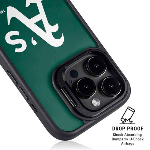 MLB Oakland Athletics - Solid Distressed iPhone 15 Pro Kickstand Case