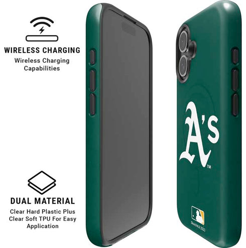 MLB Oakland Athletics - Solid Distressed iPhone 16 Magsafe Impact Case