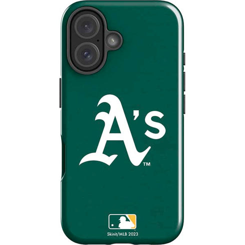 MLB Oakland Athletics - Solid Distressed iPhone 16 Plus Impact Case