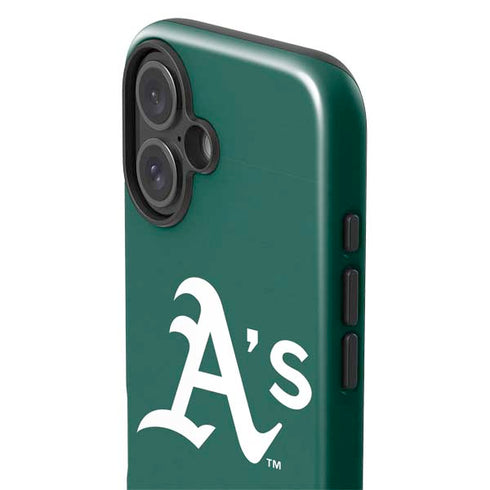 MLB Oakland Athletics - Solid Distressed iPhone 16 Plus Impact Case