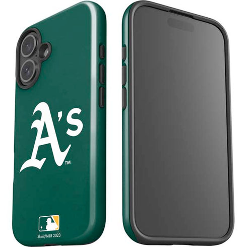 MLB Oakland Athletics - Solid Distressed iPhone 16 Plus Impact Case
