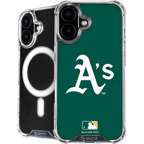 MLB Oakland Athletics - Solid Distressed iPhone 16 Plus MagSafe Case
