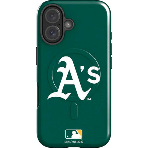 MLB Oakland Athletics - Solid Distressed iPhone 16 Plus Magsafe Impact Case