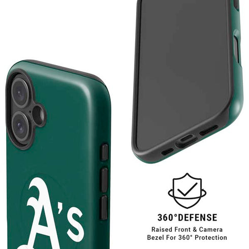 MLB Oakland Athletics - Solid Distressed iPhone 16 Plus Magsafe Impact Case