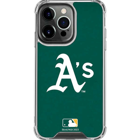 MLB Oakland Athletics - Solid Distressed iPhone 16 Pro Max Clear Case