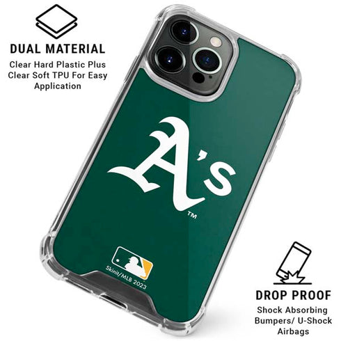 MLB Oakland Athletics - Solid Distressed iPhone 16 Pro Max Clear Case