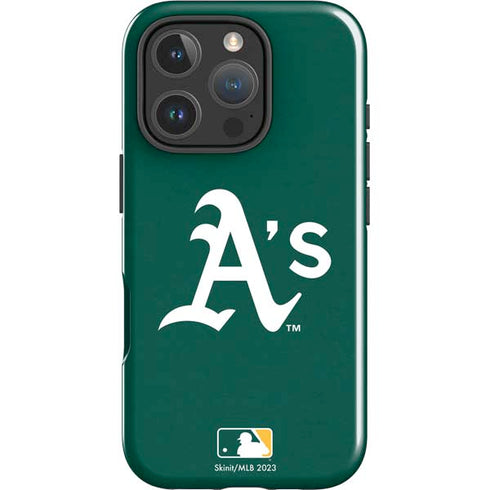 MLB Oakland Athletics - Solid Distressed iPhone 16 Pro Max Impact Case