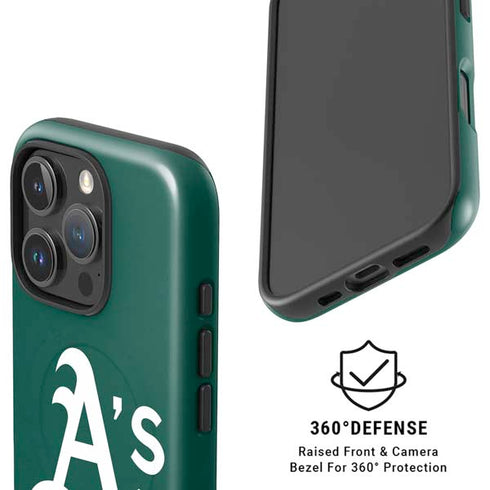 MLB Oakland Athletics - Solid Distressed iPhone 16 Pro Max Magsafe Impact Case