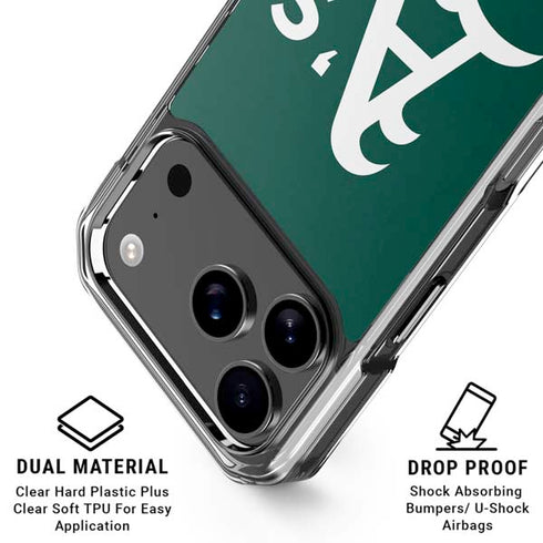 MLB Oakland Athletics - Solid Distressed iPhone 18 Pro Clear Case