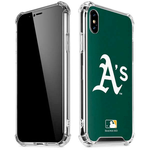 MLB Oakland Athletics - Solid Distressed iPhone X/XS Clear Case