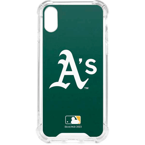 MLB Oakland Athletics - Solid Distressed iPhone XS Clear Case