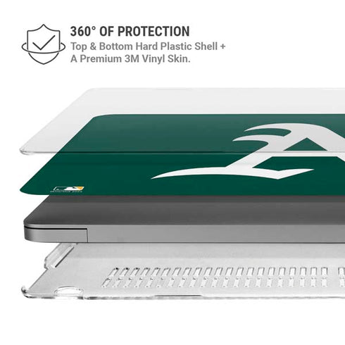 MLB Oakland Athletics - Solid Distressed MacBook Pro 14in (2021-24) Case plus Skin