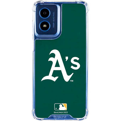 MLB Oakland Athletics - Solid Distressed Moto G 5G (2024) Clear Case
