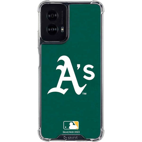 MLB Oakland Athletics - Solid Distressed Moto G Power 5G (2024) Clear Case
