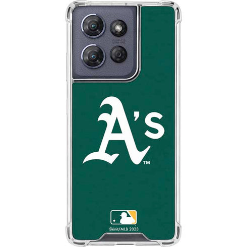 MLB Oakland Athletics - Solid Distressed Moto G Power 5G (2025) Clear Case
