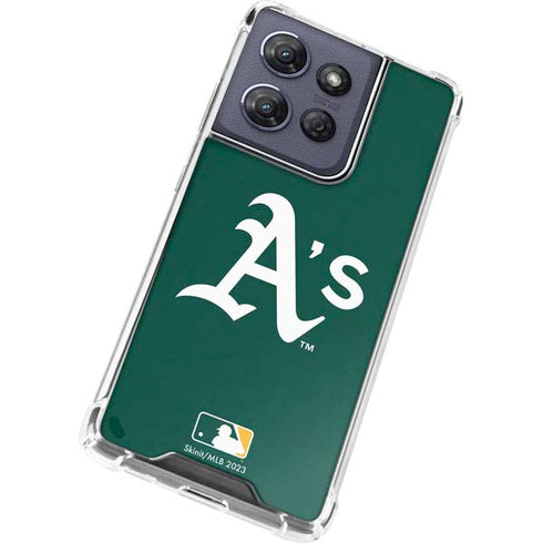 MLB Oakland Athletics - Solid Distressed Moto G Power 5G (2025) Clear Case