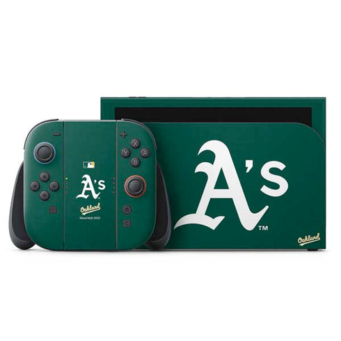 MLB Oakland Athletics - Solid Distressed Nintendo Switch 2 (2025) with Joy-Con Skin