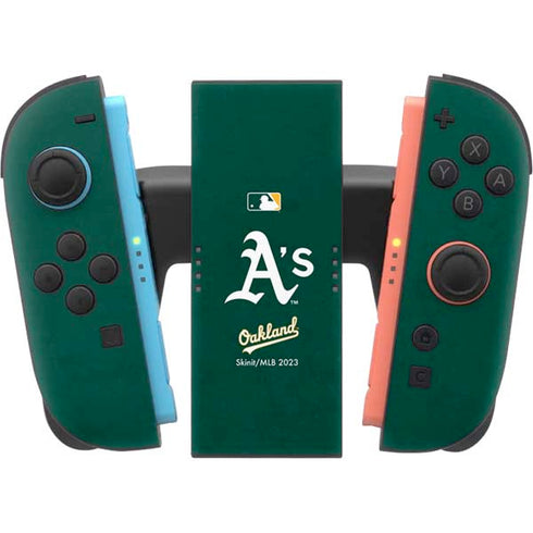 MLB Oakland Athletics - Solid Distressed Nintendo Switch 2 (2025) Joy-Con Controller Skin