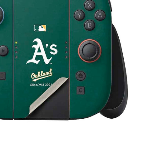 MLB Oakland Athletics - Solid Distressed Nintendo Switch 2 (2025) Joy-Con Controller Skin