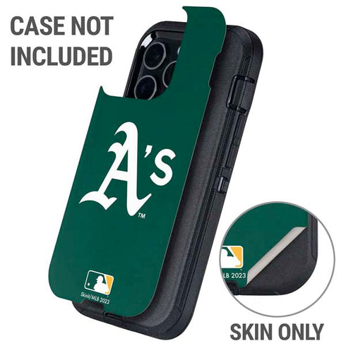 MLB Oakland Athletics - Solid Distressed Otterbox Defender iPhone Skin