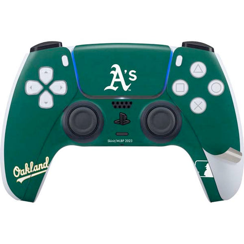 MLB Oakland Athletics - Solid Distressed PS5 Pro Bundle Skin