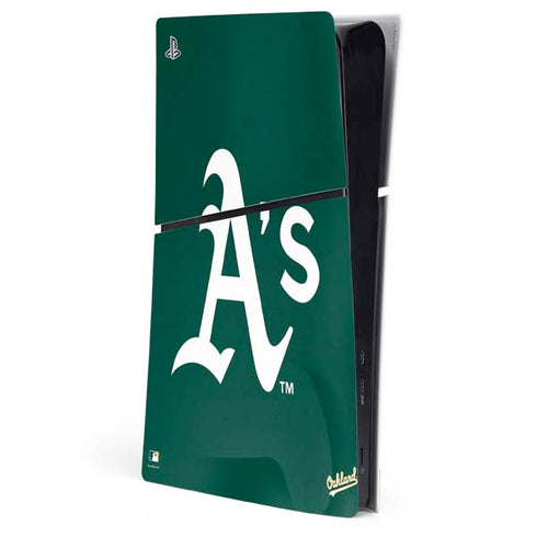 MLB Oakland Athletics - Solid Distressed PS5 Slim Digital Edition Console Skin