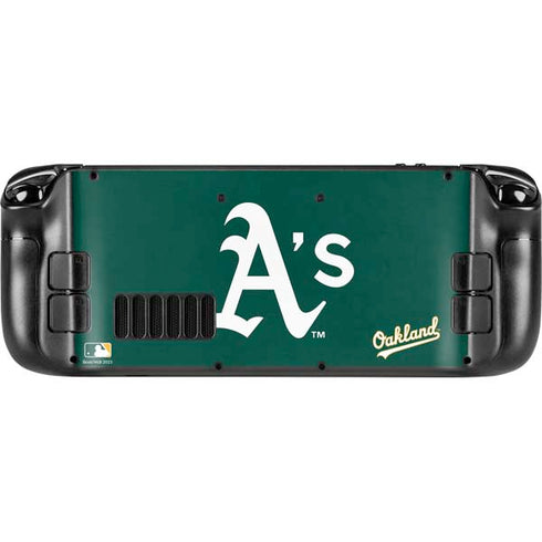 MLB Oakland Athletics - Solid Distressed Steam Deck Handheld Gaming Computer Skin